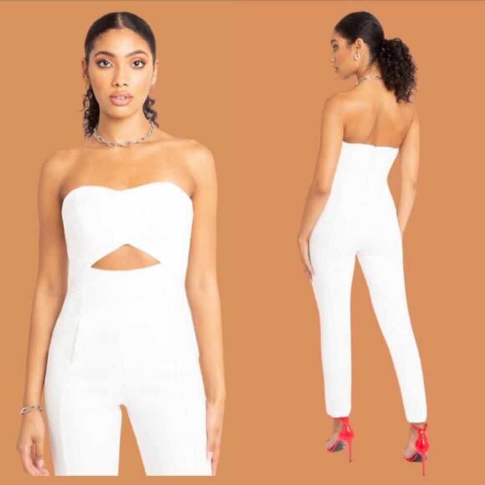Black Halo Jada Strapless Jumpsuit Size 2